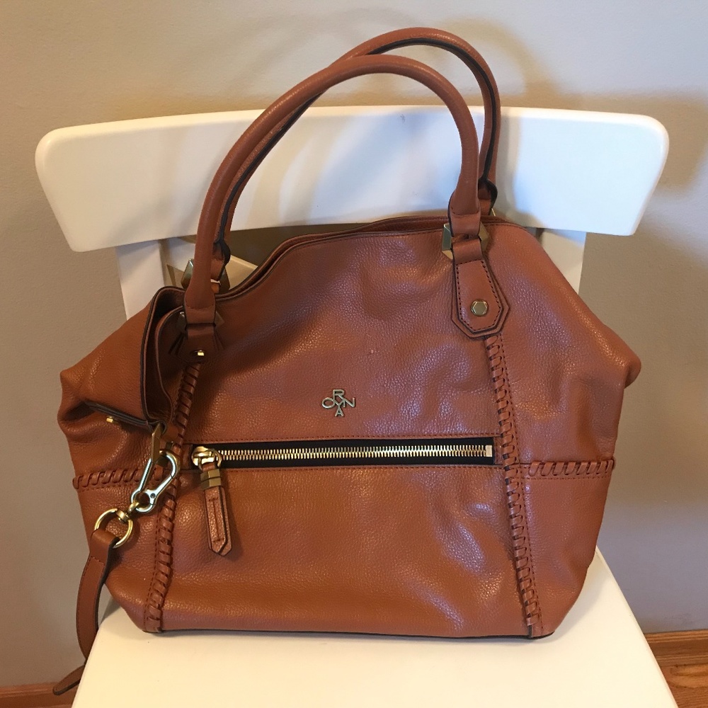 orYANY Drew satchel in carmel